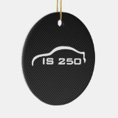 IS250 White Silhouette Logo met Faux Carbon Keramisch Ornament (Rechts)