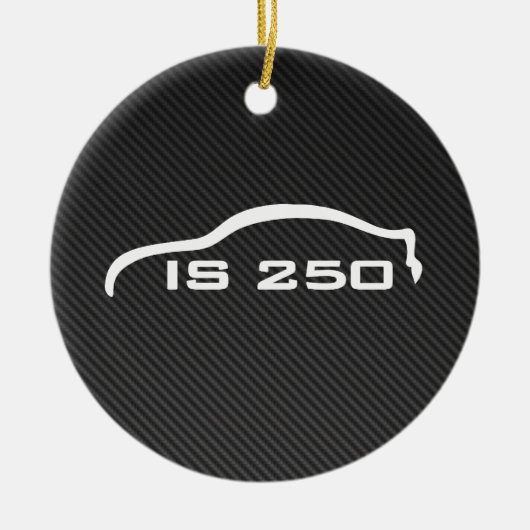 IS250 White Silhouette Logo met Faux Carbon Keramisch Ornament (Voorkant)