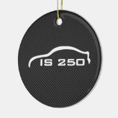 IS250 White Silhouette Logo met Faux Carbon Keramisch Ornament (Links)