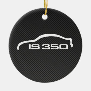 IS350 White Silhouette Logo met Faux Carbon Keramisch Ornament