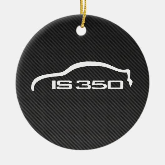 IS350 White Silhouette Logo met Faux Carbon Keramisch Ornament (Voorkant)