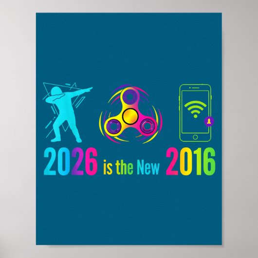 Is 2016 Retro Nostalgie Wijnstokken Decennium Poster (Voorkant)