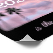 Is 2016 Retro Palmboom Zonsondergang Poster (Hoek)