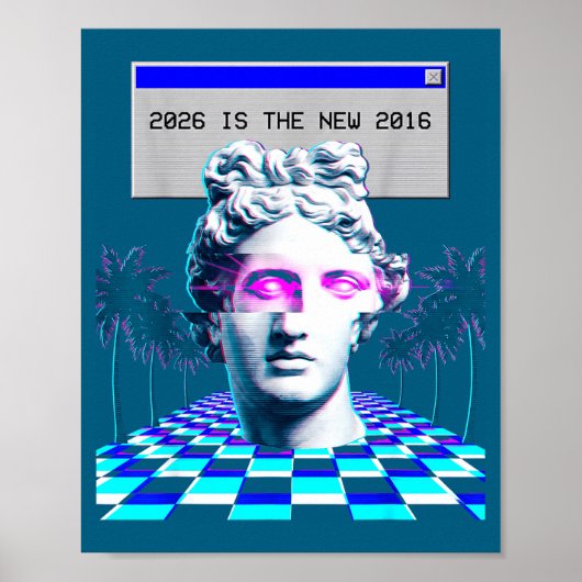 Is 2016 Vaporwave Glitch Beeld Esthetisch Poster (Voorkant)