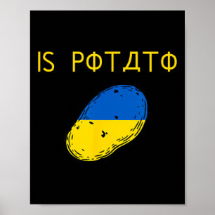 Is Aardappel Grappige Joke Blauwe En Gele Aardappe Poster