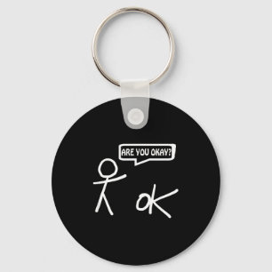 Is Alles Ok_ Cartoon Stickman Help Sarcasme Grappi Sleutelhanger