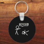Is Alles Ok_ Cartoon Stickman Help Sarcasme Grappi Sleutelhanger (Voorkant)