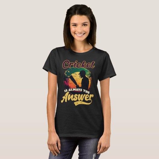Is Answer Cricket Player T-shirt (Voorkant volledig)