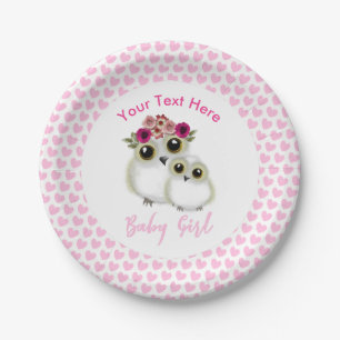 Is Baby shower Girl Pink Whimsical Personalized Papieren Bordje