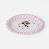 Is Baby shower Girl Pink Whimsical Personalized Papieren Bordje (Gekanteld)