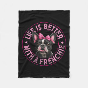 Is beter met een franchise - Franse bulldog 1 Fleece Deken