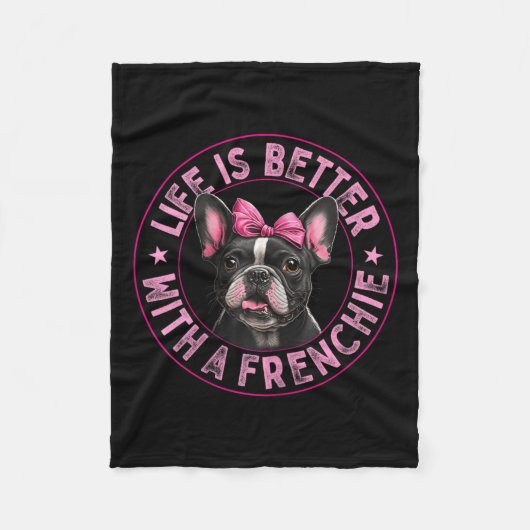 Is beter met een franchise - Franse bulldog 1 Fleece Deken (Voorkant)