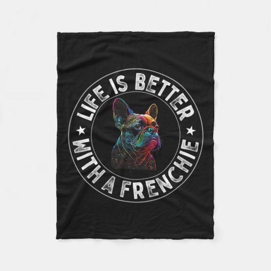 Is beter met een franchise - Franse bulldog Fleece Deken (Voorkant)