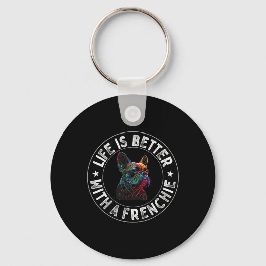 Is beter met een franchise - Franse bulldog Sleutelhanger (Voorkant)