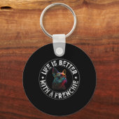 Is beter met een franchise - Franse bulldog Sleutelhanger (Voorkant)