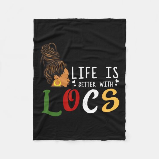 Is beter met Loc'd's Meisje Dreadlocks Zwart Vrouw Fleece Deken (Voorkant)