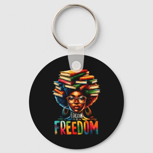 Is Black Teacher History Education Freedom Sleutelhanger (Voorkant)