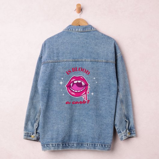 Is bloed een club? Vampier jas, T-shirt Denim Jacket (Hangar)