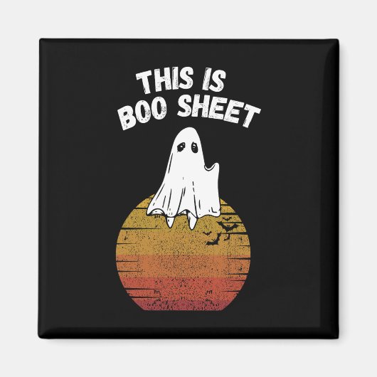 Is Boo Sheet Ghost Retro Halloween Easy Costume Magneet (Voorkant)