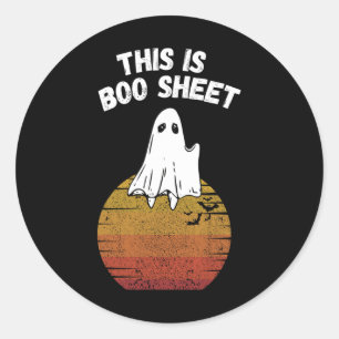 Is Boo Sheet Ghost Retro Halloween Easy Costume Ronde Sticker