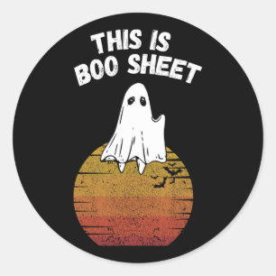 Is Boo Sheet Ghost Retro Halloween Easy Costume Ronde Sticker