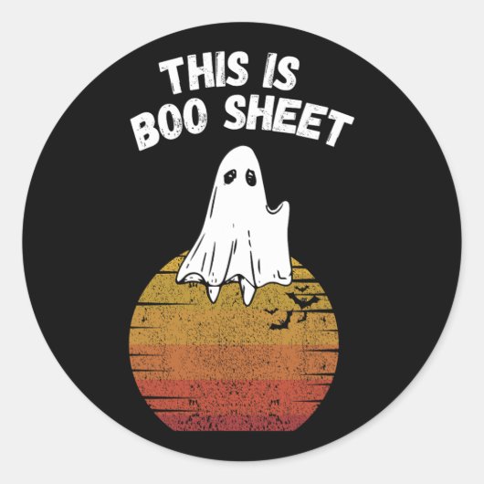 Is Boo Sheet Ghost Retro Halloween Easy Costume Ronde Sticker (Voorkant)