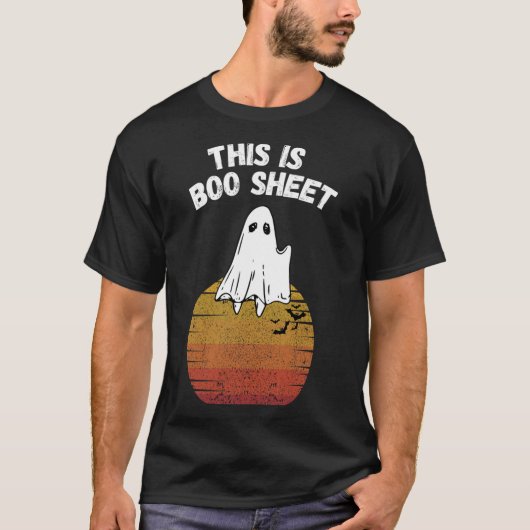 Is Boo Sheet Ghost Retro Halloween Easy Costume T-shirt (Voorkant)