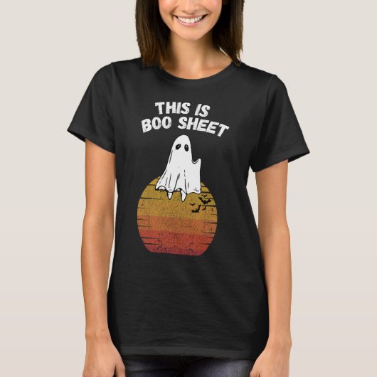Is Boo Sheet Ghost Retro Halloween Easy Costume T-shirt (Voorkant)