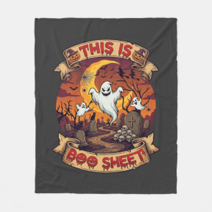 Is Boo Sheet Halloween Geest Kerkhof Pompoenen_1 Fleece Deken