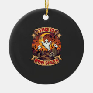 Is Boo Sheet Halloween Geest Kerkhof Pompoenen_1 Keramisch Ornament