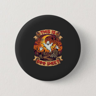 Is Boo Sheet Halloween Geest Kerkhof Pompoenen_1 Ronde Button 5,7 Cm