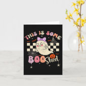 Is Boo Sheet Schattig Geest Retro Halloween Kostuu Kaart (Gele Bloem)