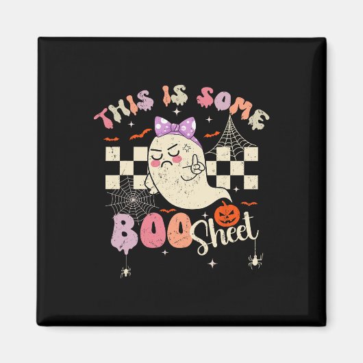 Is Boo Sheet Schattige Ghost Retro Halloween Kostu Magneet (Voorkant)