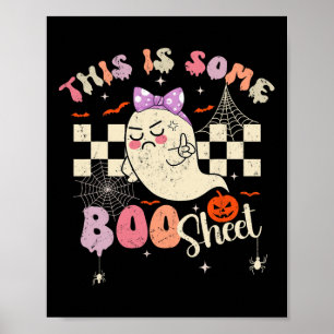 Is Boo Sheet Schattige Ghost Retro Halloween Kostu Poster