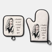 Is Buttcheeks een woord? Ovenwant & Pannenlap Set (Voorkant)