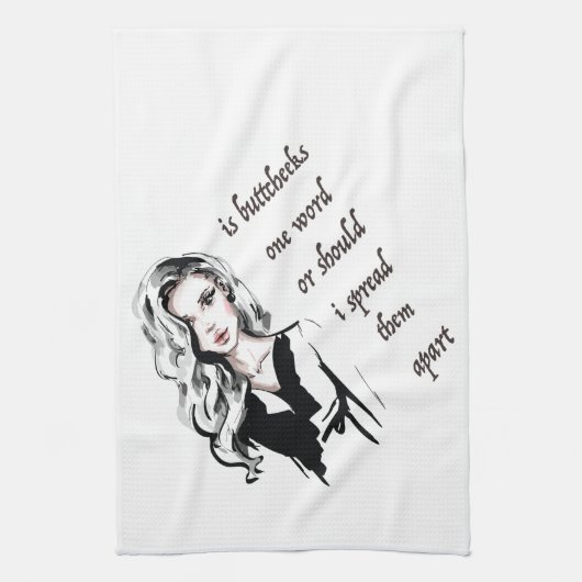 Is Buttcheeks een woord? Theedoek (Verticaal)