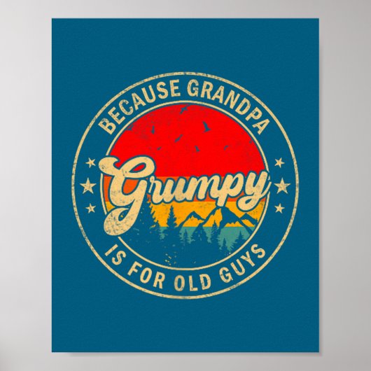 Is Chagrijnig Omdat Opa Oud Retro Poster (Voorkant)
