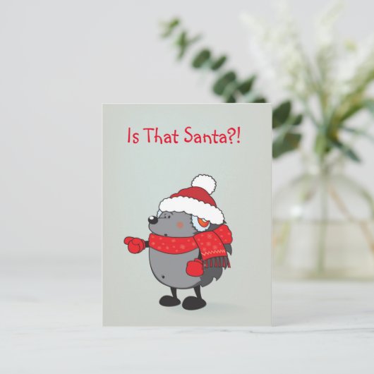 Is dat de kerstman? feestdagenkaart (Staand voorkant)