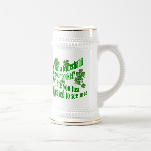 Is dat een leprechaun in je zak? bierpul (Rechts)