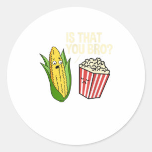 Is dat je Bro Popcorn? Ronde Sticker