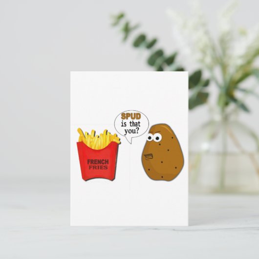Is dat jij, de Franse Aardappelwijn? grappig Briefkaart (Staand voorkant)