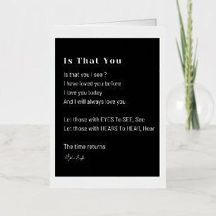 Is dat wat je ziet in de liefde gedicht decor folie wenskaart