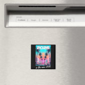 Is de 2016 Retro Synthwave auto-esthetiek Magneet (Insitu (Vaatwasser))