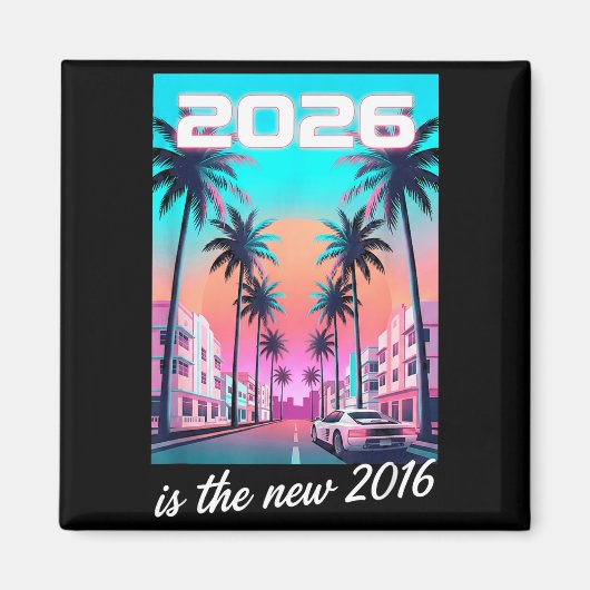 Is de 2016 Retro Synthwave auto-esthetiek Magneet (Voorkant)