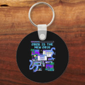 Is de 2016 Vaporwave Pixel Computer Esthetiek Sleutelhanger (Voorkant)