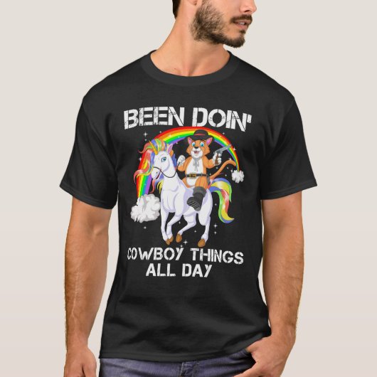 is de hele dag in cowboy geweest t-shirt (Voorkant)
