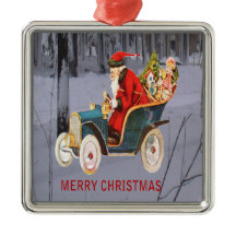 Is de kerstman die naar uw eigen Premium Sq Orname