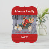 Is de Kerstman die naar uw Kaart van de Stadsflat  (Staand voorkant)