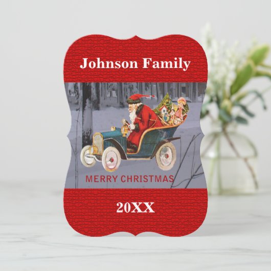 Is de Kerstman die naar uw Kaart van de Stadsflat  (Staand voorkant)