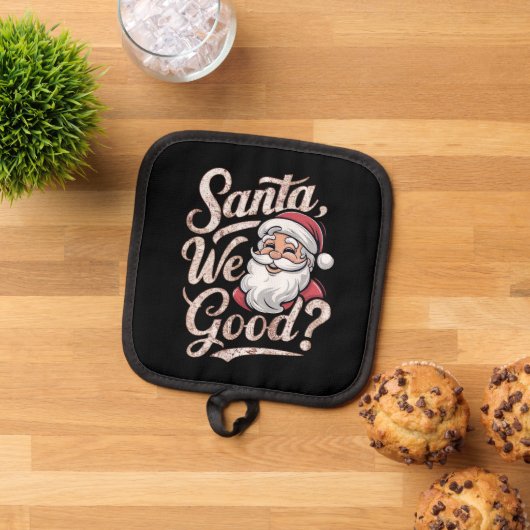 Is de kerstman goed? Kinder kerst grappig xmas Pannenlap (Top down)